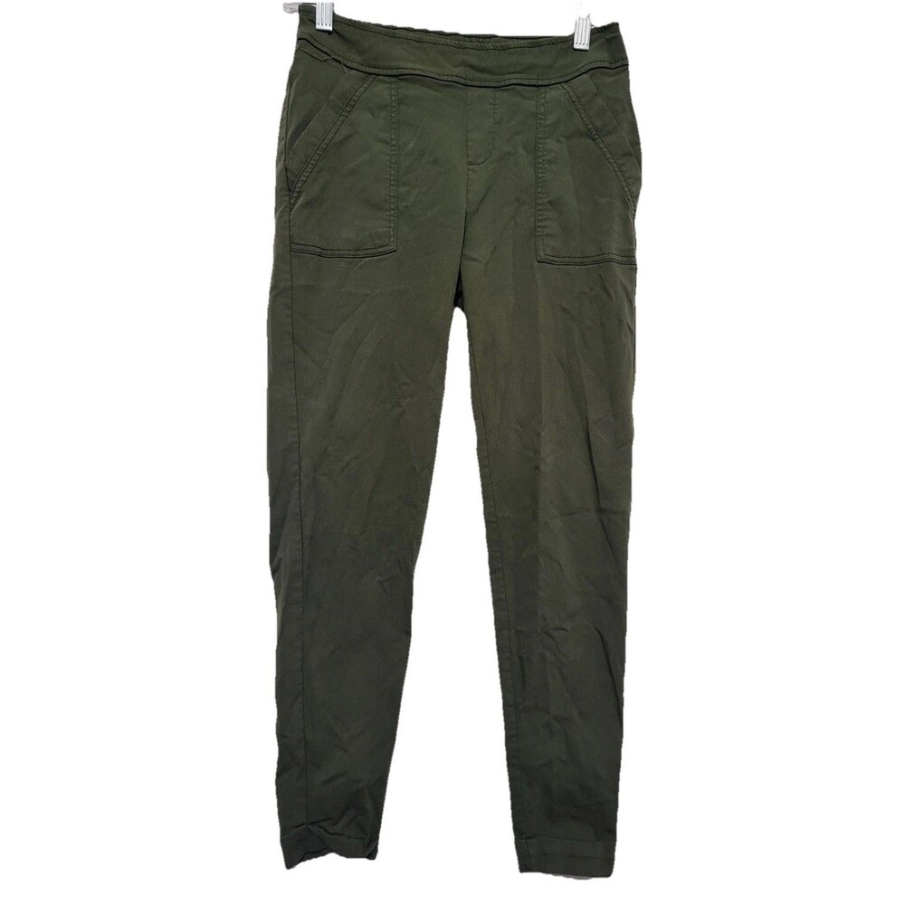 SOHO Apparel Ltd Womens Small Olive Green Pull On Ankle Pants Stretch